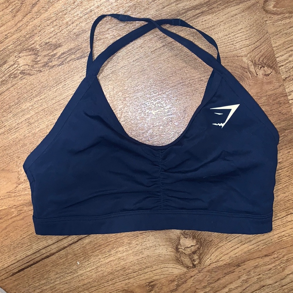 RUCHED TRAINING SPORTS BRA - Navy